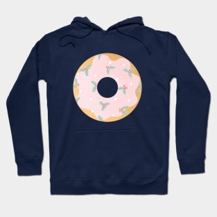 Mint and pink Christmas holly donut Hoodie